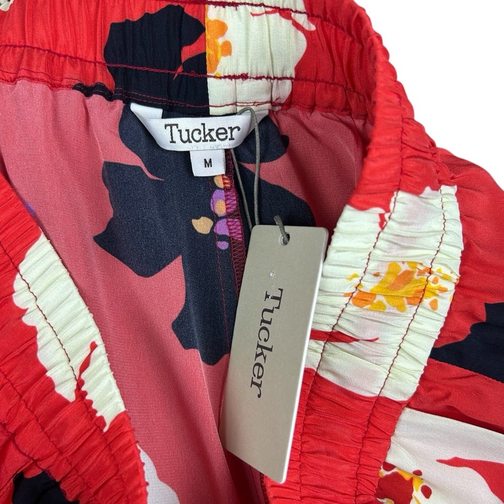 Tucker Red Floral Wide Leg Silk Pants - Picture 10 of 16